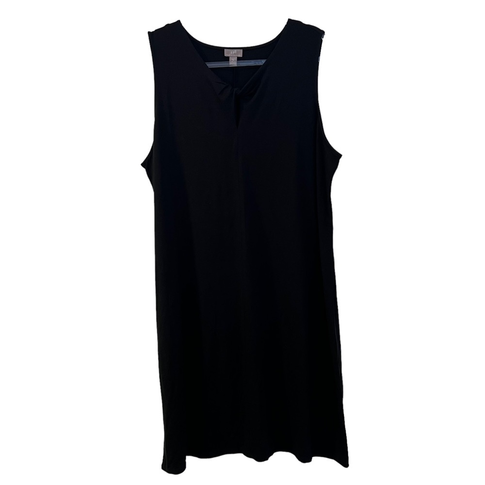 J Jill Wearever Collection Dress Stretch Black Midi Sleeveless Size XL